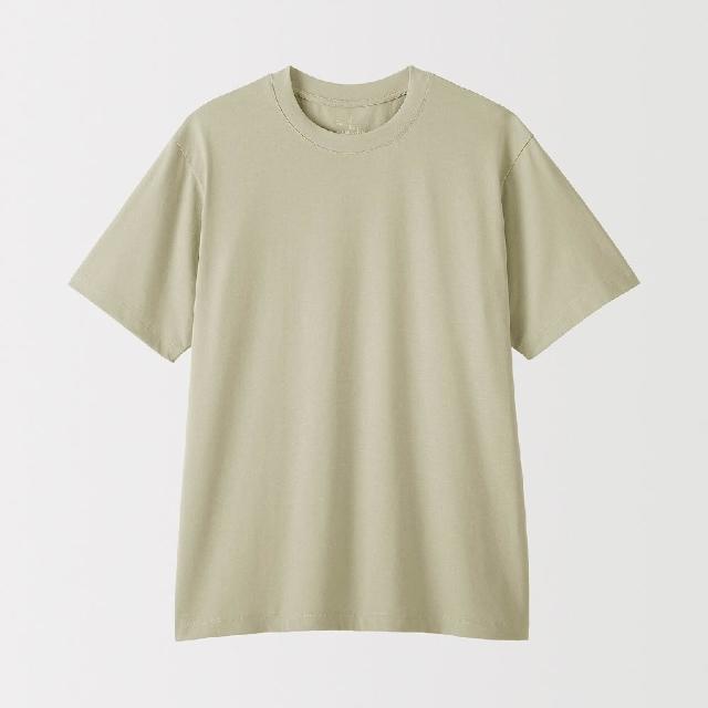 【MUJI 無印良品】男天竺圓領短袖T恤(白色/灰色/黑色/暗藍/粉米/淺綠/煙燻藍/深藍/卡其綠/煙燻棕)