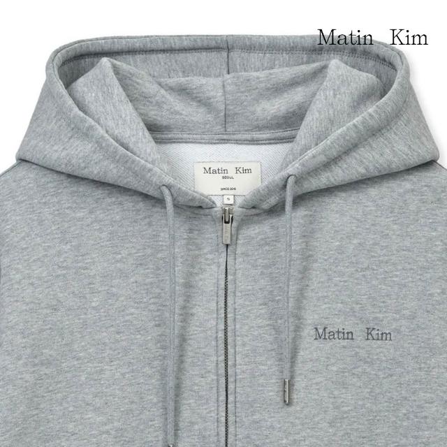 【MATIN KIM】官方旗艦 中性款LOGO印花連帽拉鍊外套(多款任選)