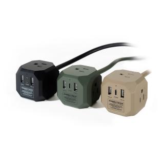 【ADAMOUTDOOR】極限方塊 35W PD氮化鎵USB延長線 GaN USB快充插座 電源延長線 桌面多孔插座 露營擴充插座