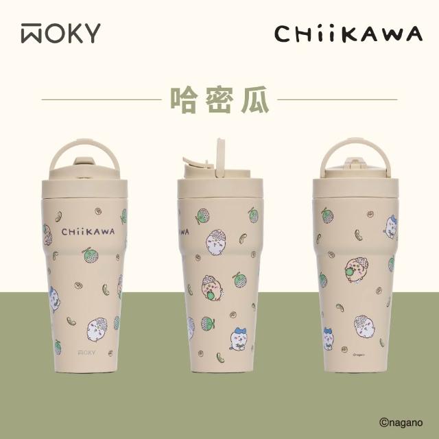 【WOKY 沃廚】CHIIKAWA吉伊卡哇 渾圓杯770ml-附彈跳&矽膠吸管(1.0上蓋；隨行杯/吸管杯/飲料杯/保溫杯)