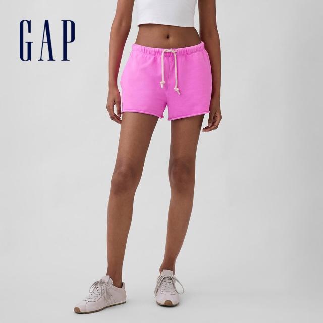 【GAP】女裝 夏季 LOGO/毛圈布寬鬆運動短褲-多款任選(870535&887729)