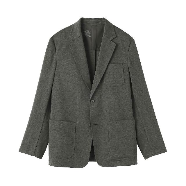 【MUJI 無印良品】男彈性針織外套(深灰/黑色/暗藍)