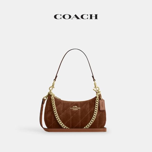 【COACH】蔻馳官方直營 TERI 絎縫細節單肩包 單肩手袋 斜背包-黑色(CDY83/CET35)