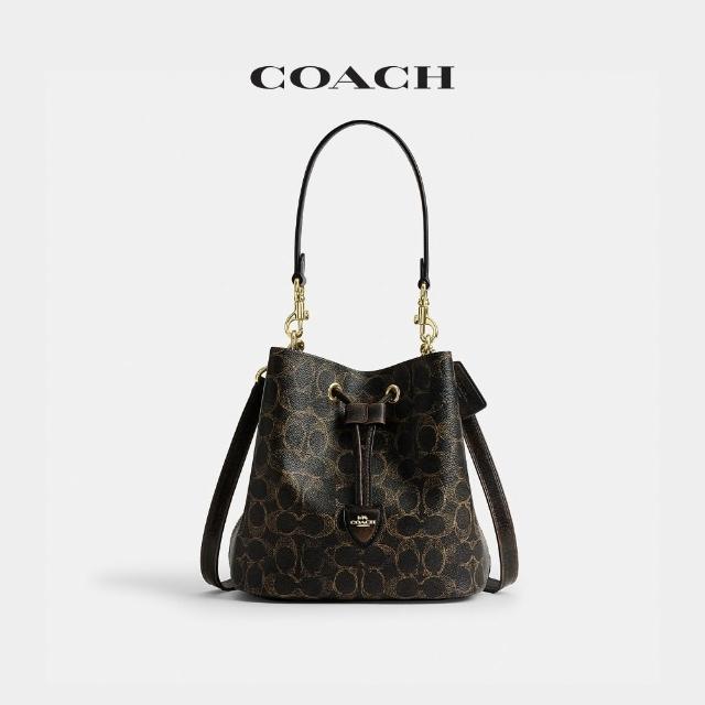 【COACH】蔻馳官方直營 ROWAN/ FAYE 經典標誌掛件裝飾水桶包 拉繩包 單肩包-多款任選(CDY21/CT763)