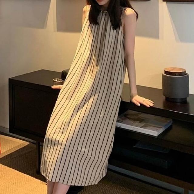 【米蘭精品】多款現貨限搶 洋裝無袖連身裙大尺碼女裝連衣裙(亞麻棉麻休閒長裙顯瘦魚尾女裙子多款74kf18)