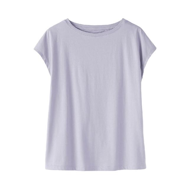 【MUJI 無印良品】女天竺法式袖T恤(白色/淺灰/墨灰/黑色/淺粉/煙燻綠/暗藍/粉紫)