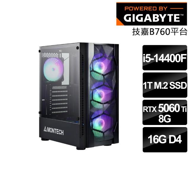 【技嘉平台】i5十核 RTX 5060 Ti{碎星教徒T} 電競電腦(i5-14400F/B760/16G/1T SSD/燕雲十六聲適用)