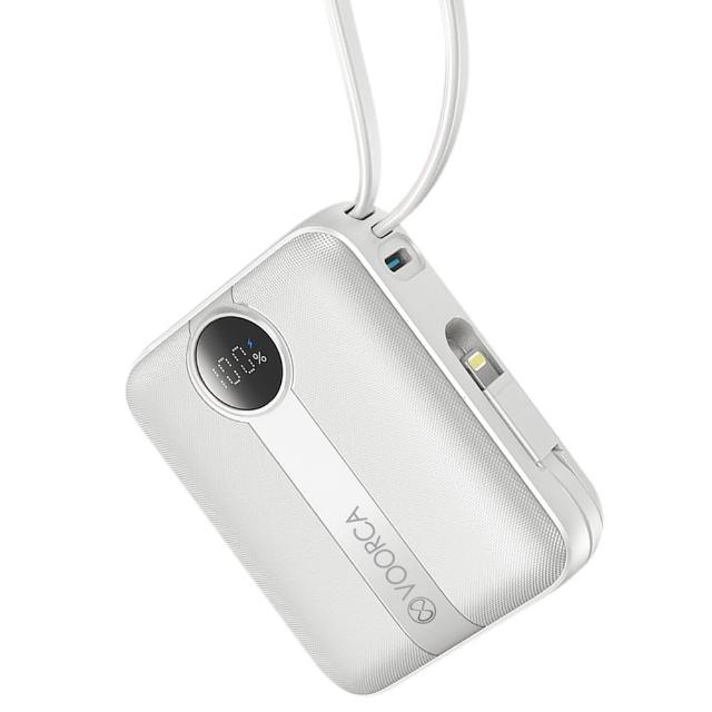 VOORCA D916 10000mAh 行動電源 22.5W自帶Type-C/Lightning線 mini隨身充