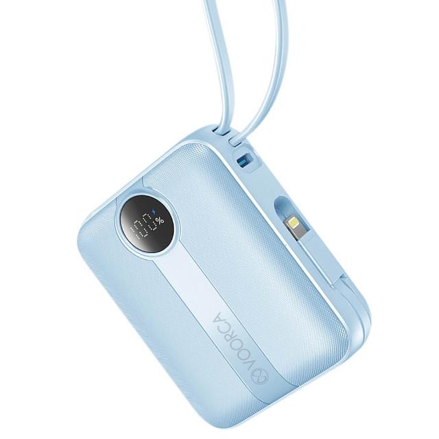 VOORCA D916 10000mAh 行動電源 22.5W自帶Type-C/Lightning線 mini隨身充