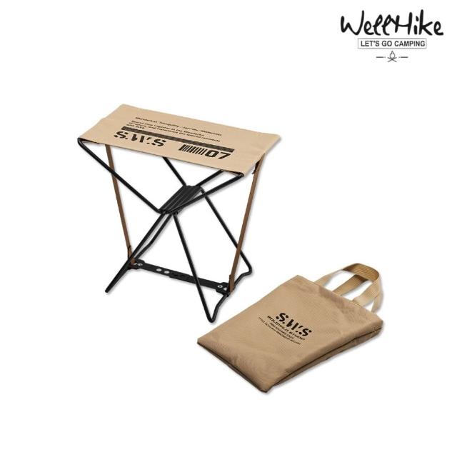 【WELLHIKE 玩客】露營中毒本舖 快拆馬札 摺疊椅 摺疊馬札 露營椅 折疊凳 板凳 椅凳 排隊椅 冰箱腳架