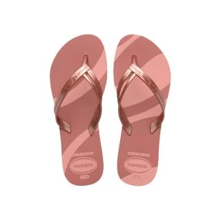 【havaianas 哈瓦仕】拖鞋 女鞋 夾腳拖 漸層 Elegance Print 玫瑰粉金 4148804-1106W (哈瓦士)