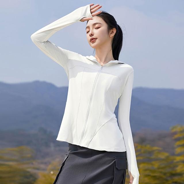 【MUAN】UPF50+冰絲涼感防曬外套 輕薄透氣顯瘦防曬衣/機車騎車外套/連帽防曬服/抗UV涼感外套 XL