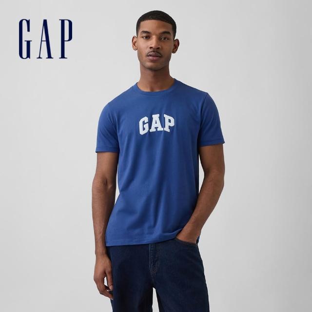 【GAP】男女裝 弧形Gap Logo純棉印花/ 鏤空圓領短袖T恤-多款任選(570044&886589)