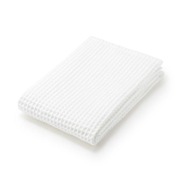 【MUJI 無印良品】鬆餅紋浴巾(柔白/綠色/墨灰)