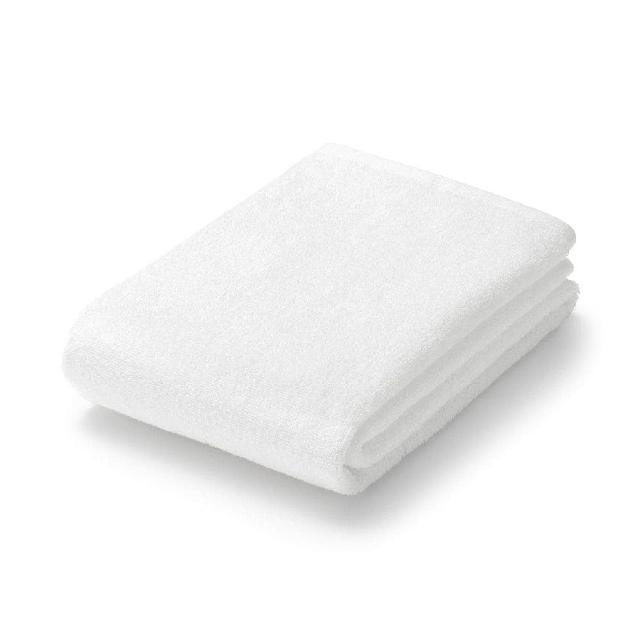 【MUJI 無印良品】棉圈絨雙線織小浴巾/可吊掛(灰色/柔白/粉米/綠色/墨灰)