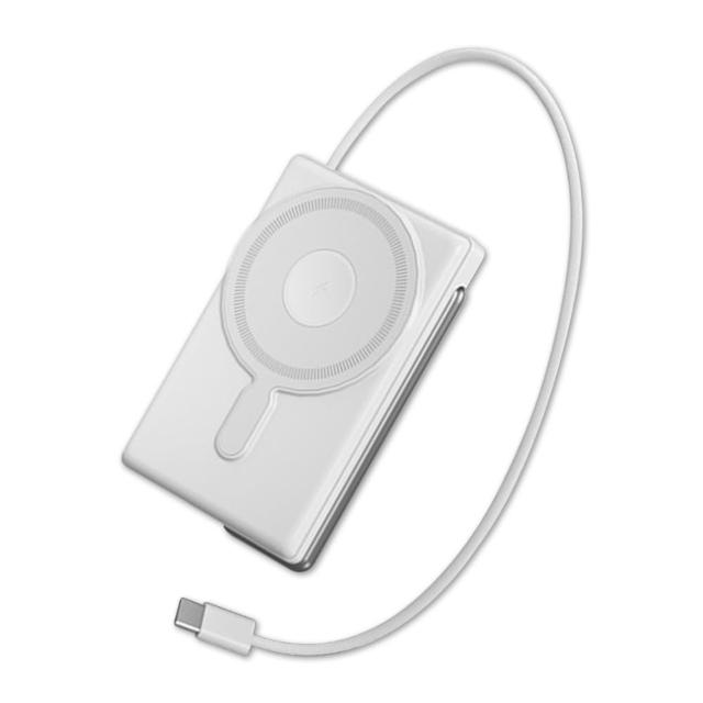 VOORCA 超薄款 10000mah 3合1無線充行動電源 雙面磁吸功能+隱形立架+自帶USB-C線/3C認證