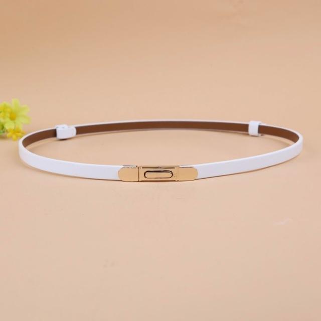 【米蘭精品】現貨出清 100%真皮皮帶牛皮腰帶手工窄版細皮帶女牛仔褲休閒褲長褲(雙面百搭細腰帶9色74eg1)S