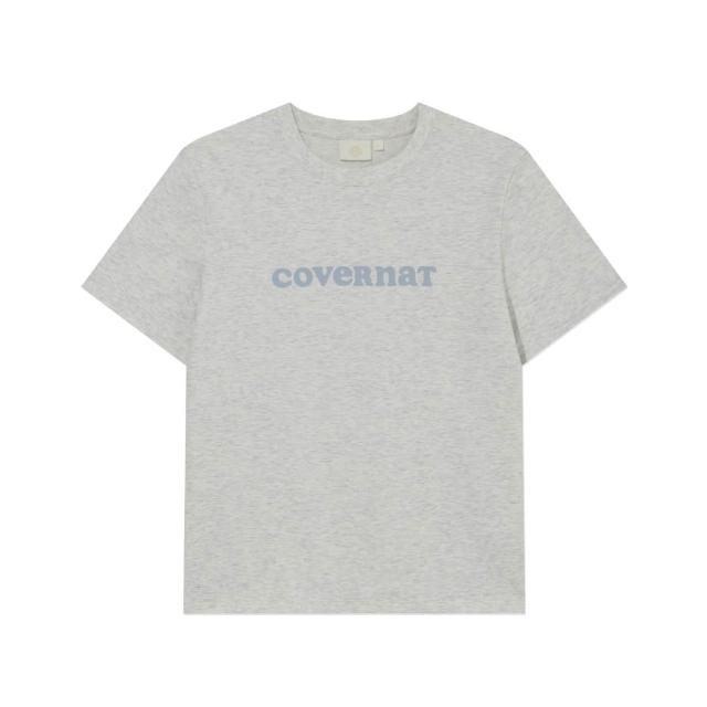 【COVERNAT】官方旗艦館 女款涼感棉LogoT恤(UNI短袖上衣 棕/混灰/奶油黃色)