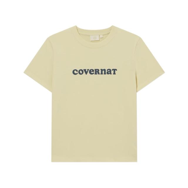 【COVERNAT】官方旗艦館 女款涼感棉LogoT恤(UNI短袖上衣 棕/混灰/奶油黃色)