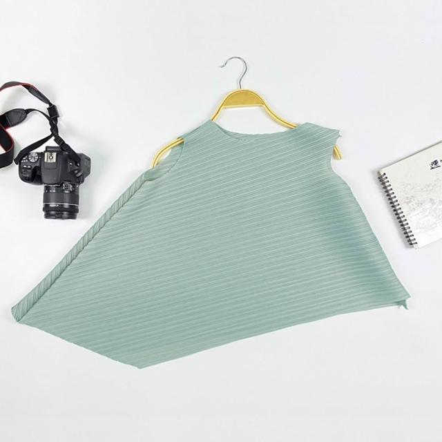 【巴黎精品】現貨+預購 三宅風皺褶衣服褶皺上衣摺衣彈力大尺碼(不規則圓領寬鬆女T恤24色b2a2)