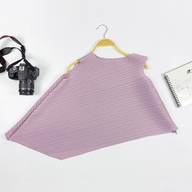 【巴黎精品】現貨+預購 三宅風皺褶衣服褶皺上衣摺衣彈力大尺碼(不規則圓領寬鬆女T恤24色b2a2)
