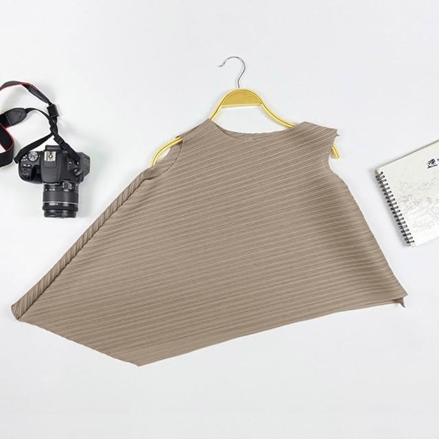 【巴黎精品】現貨+預購 三宅風皺褶衣服褶皺上衣摺衣彈力大尺碼(不規則圓領寬鬆女T恤24色b2a2)