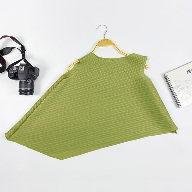 【巴黎精品】現貨+預購 三宅風皺褶衣服褶皺上衣摺衣彈力大尺碼(不規則圓領寬鬆女T恤24色b2a2)