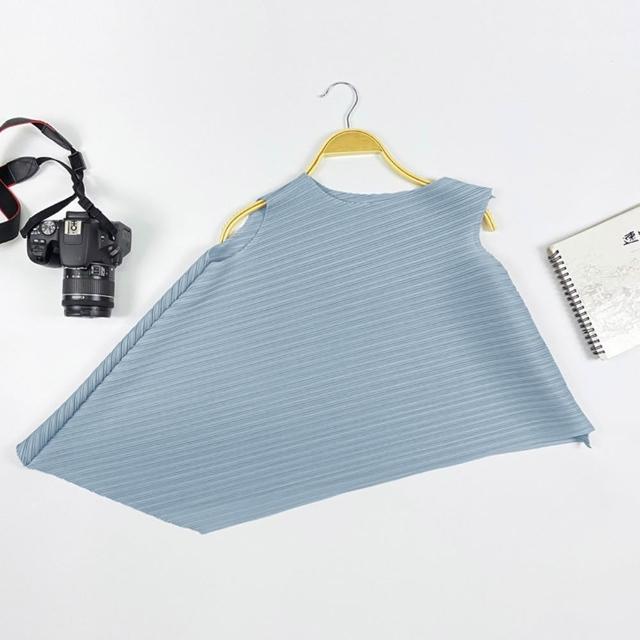 【巴黎精品】現貨+預購 三宅風皺褶衣服褶皺上衣摺衣彈力大尺碼(不規則圓領寬鬆女T恤24色b2a2)