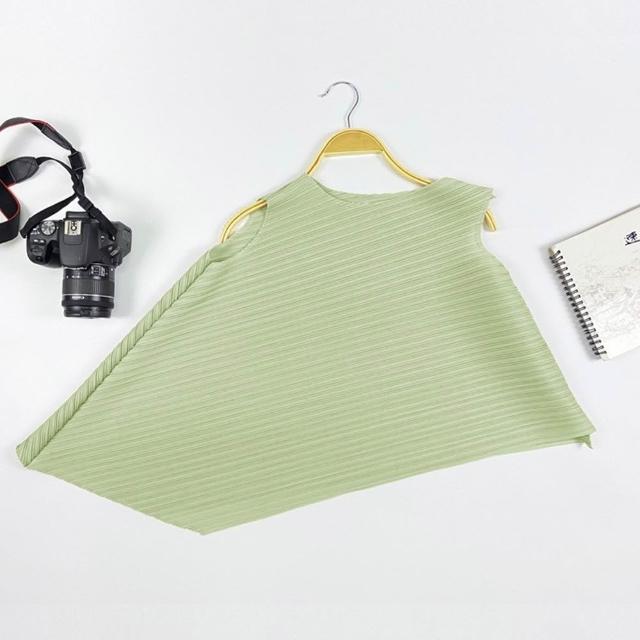【巴黎精品】現貨+預購 三宅風皺褶衣服褶皺上衣摺衣彈力大尺碼(不規則圓領寬鬆女T恤24色b2a2)