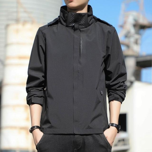 【巴黎精品】現貨限搶 衝鋒衣連帽可拆防風夾克(春秋薄款防風防水透氣男女款衝鋒外套15色b1a21)