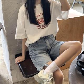 【Uicy】韓版寬鬆印花短袖上衣 衣服女裝t恤短袖t恤上衣 T502