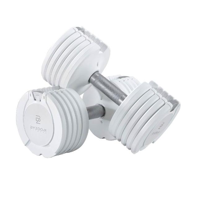 【BYZOOM FITNESS】Pure Series 10kg(22lb) 5段重量可調式啞鈴 白/黑二色 雙入
