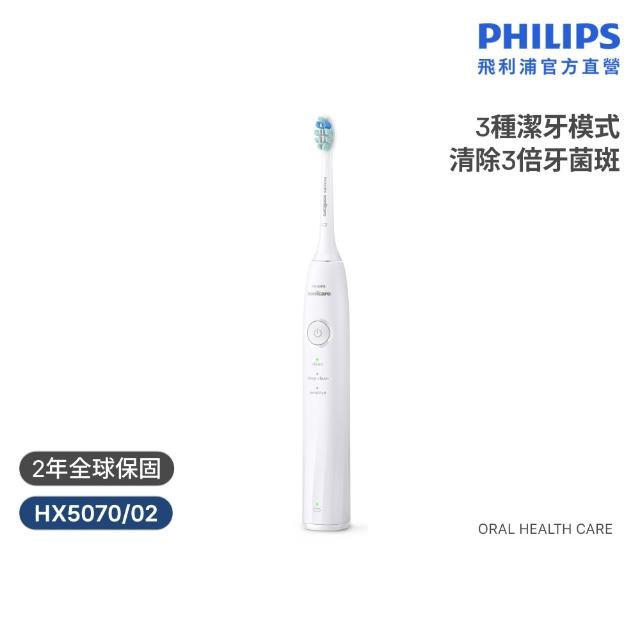 【Philips 飛利浦】HX5070/5071 Sonicare舒適清潔音波電動牙刷2入組(2026新品/壓力感應/3種模式/官方直營)