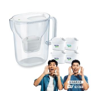 【BRITA】官方直營 純淨濾水壺XL+MXPRO去水垢3入濾芯(共1壺4芯)