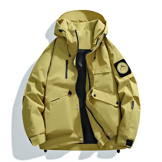 【巴黎精品】現貨+預購 衝鋒衣工裝連帽夾克(春秋薄款機能防風防水透氣衝鋒男外套9色b1a34)