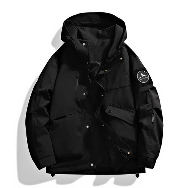 【巴黎精品】現貨+預購 衝鋒衣工裝連帽夾克(春秋薄款機能防風防水透氣衝鋒男外套9色b1a34)