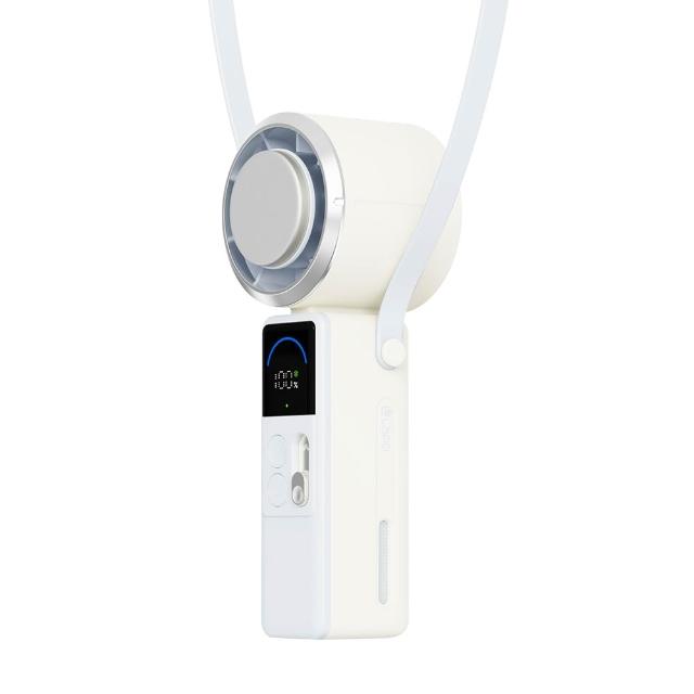 【LaPO】mini 頸掛式製冷風扇 (14cm/可彎折/手持風扇/百段風速) LF-06