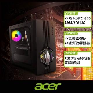 【Acer 宏碁】R7 RT9070XT 電競電腦(N30-100/R7-8700F/32GB/1TB/RX9070XT/W11)