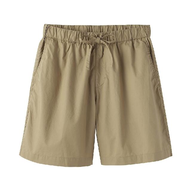 【MUJI 無印良品】女水洗平織布短褲(黑色/米色/卡其/煙燻粉/淺藍/暗藍)