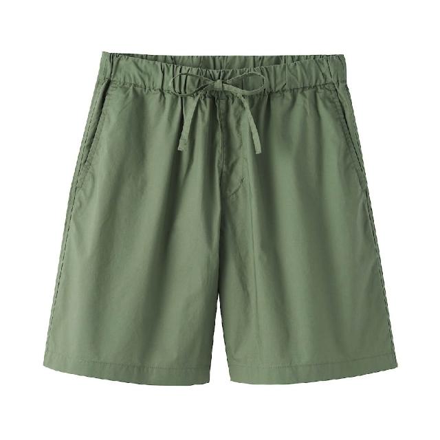 【MUJI 無印良品】女水洗平織布短褲(黑色/米色/卡其/煙燻粉/淺藍/暗藍)