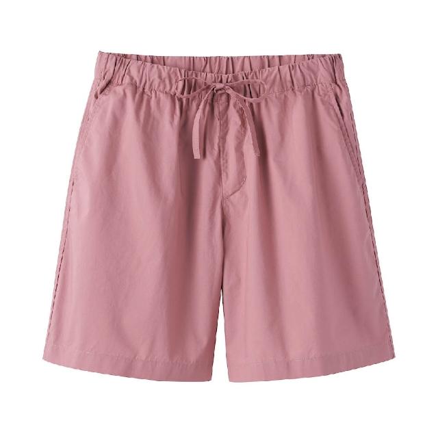 【MUJI 無印良品】女水洗平織布短褲(黑色/米色/卡其/煙燻粉/淺藍/暗藍)