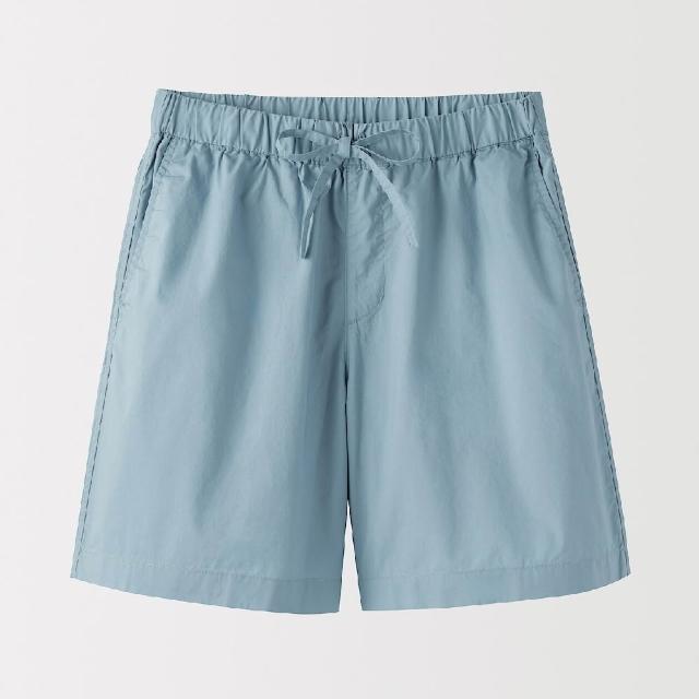【MUJI 無印良品】女水洗平織布短褲(黑色/米色/卡其/煙燻粉/淺藍/暗藍)
