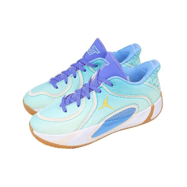 【NIKE 耐吉】籃球鞋 Jordan Tatum 4 SE BG 大童 女鞋 綠 紫 膠底 IU2365-300