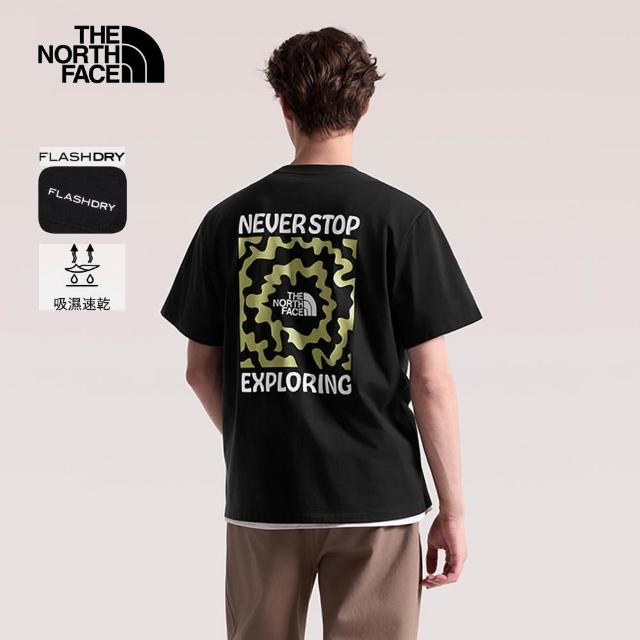 【The North Face】線上獨家款|北面男女款 FLASHDRY速乾透氣LOGO短T (多款任選)