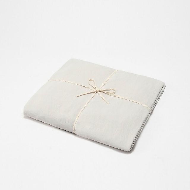 【MUJI 無印良品】涼感床包/D(灰色/藍色)