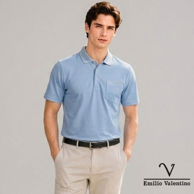 【Emilio Valentino 范倫鐵諾】男上衣 polo衫 男 短袖 涼爽 抗皺 吸濕排汗 口袋上衣 男士POLO衫(多款)