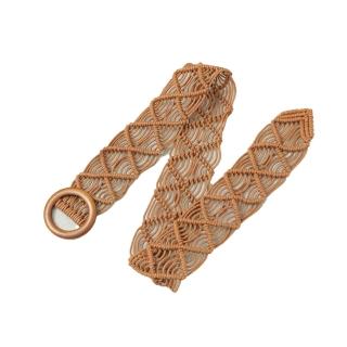 【巴黎精品】現貨出清 女皮帶美式腰帶波西米亞風腰飾(圓扣編織寬版簡約女配件4色a1by7)S/