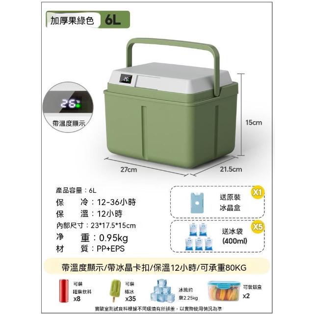 小山 6L保溫箱 保冷箱 保冰箱 保冰桶 戶外露營野餐包（冰塊冷藏箱/保冰保溫箱/保冷袋/保溫包）