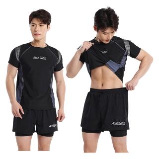 【Chewy】男款泳衣套裝 速乾泳褲 寬鬆舒適 雙層設計 防尷尬 游泳溫泉適用
