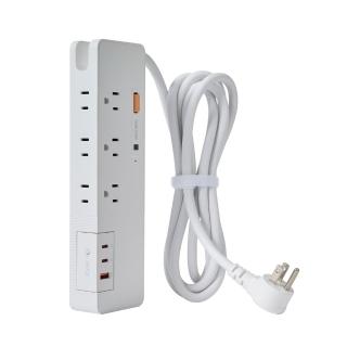 【LaPO】1開6插3USB 氮化鎵GaN 65W快充延長線